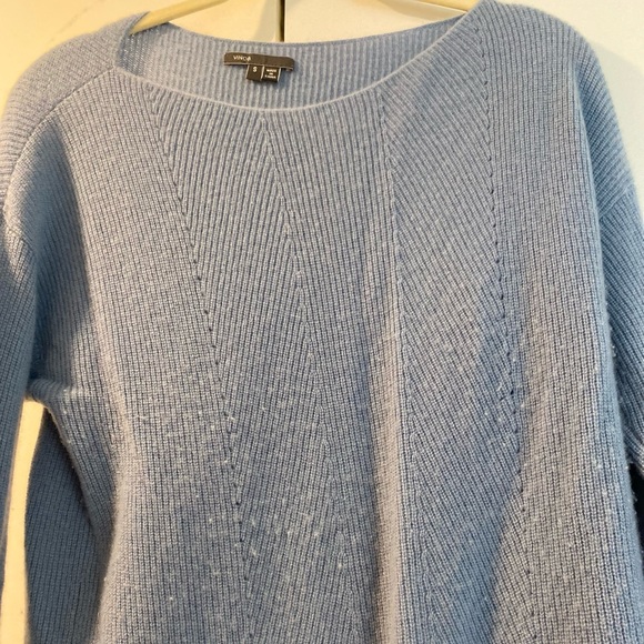 Vince Cashmere Ribbed Blue Sweater - Small - Picture 3 of 6